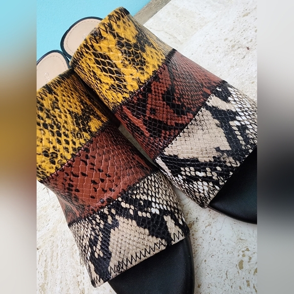 Gibson Latimer Boho Snake Print Tri-Color Leather Mule - Size 9.5 - Picture 7 of 7